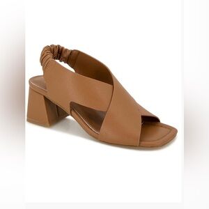 Kenneth Cole Reaction Nancy square-toe sandals with a block heel.